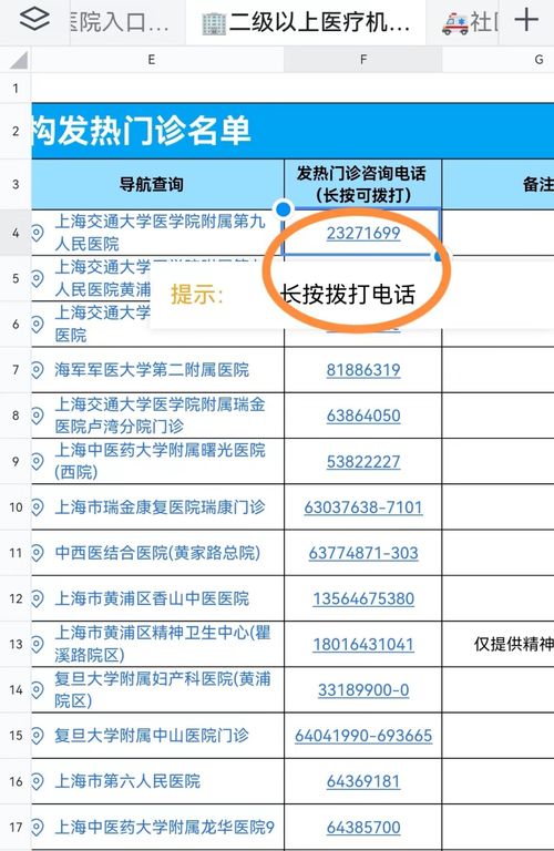 上海发热门诊与健康服务咨询信息汇总 实用文档请查收